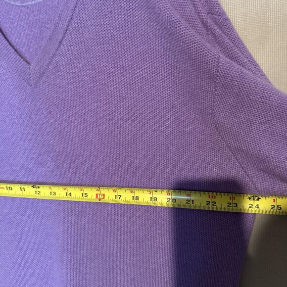Johnnie Walker 100% Cashmere V-Neck Sweater Extra Large Purple Mens Preppy Knit - Picture 3 of 5